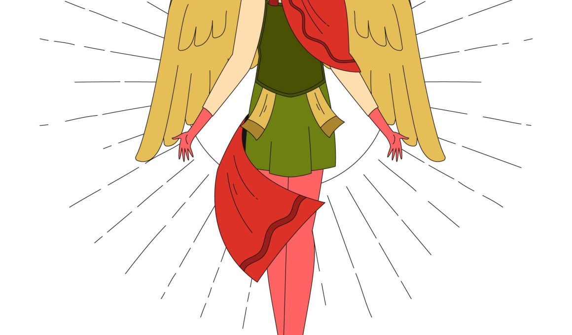 Hand drawn archangel illustration