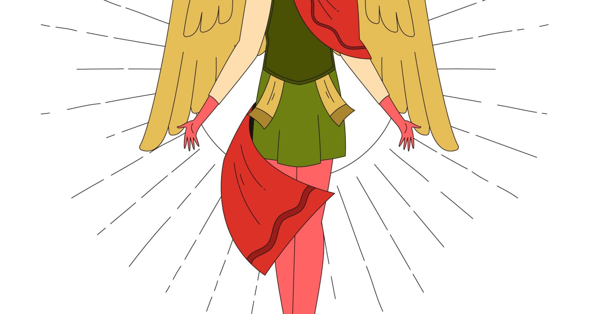 Hand drawn archangel illustration