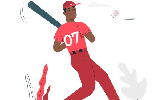 Illustration depicting the concept of a baseball player