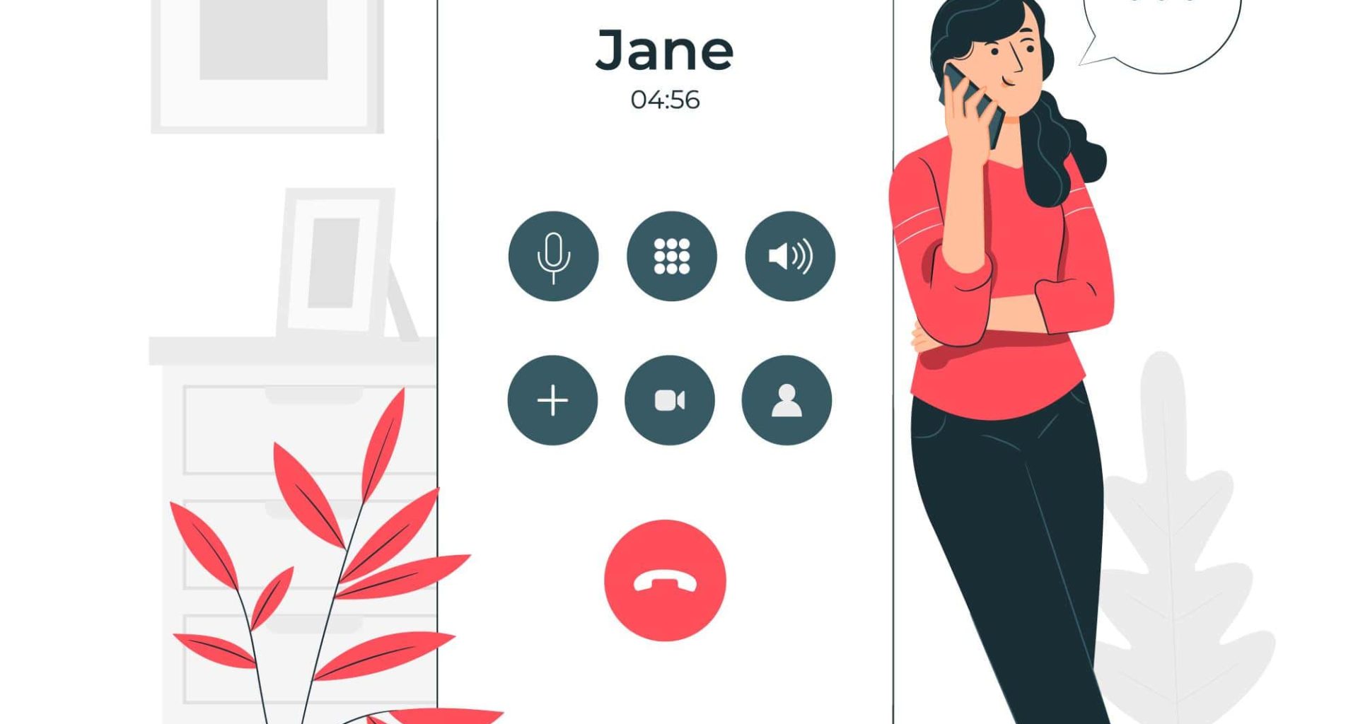 Illustration depicting the concept of making a call