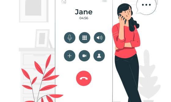 Illustration depicting the concept of making a call