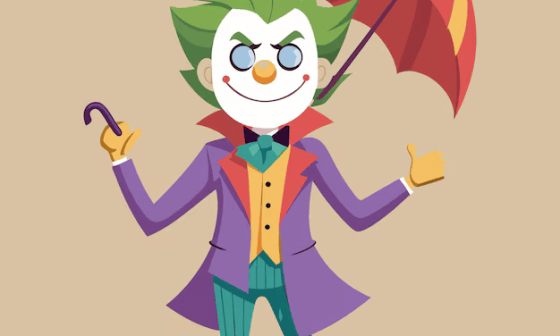 A Vector cartoon illustration serving as a thumbnail for joker pickup lines