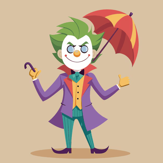 A Vector cartoon illustration serving as a thumbnail for joker pickup lines