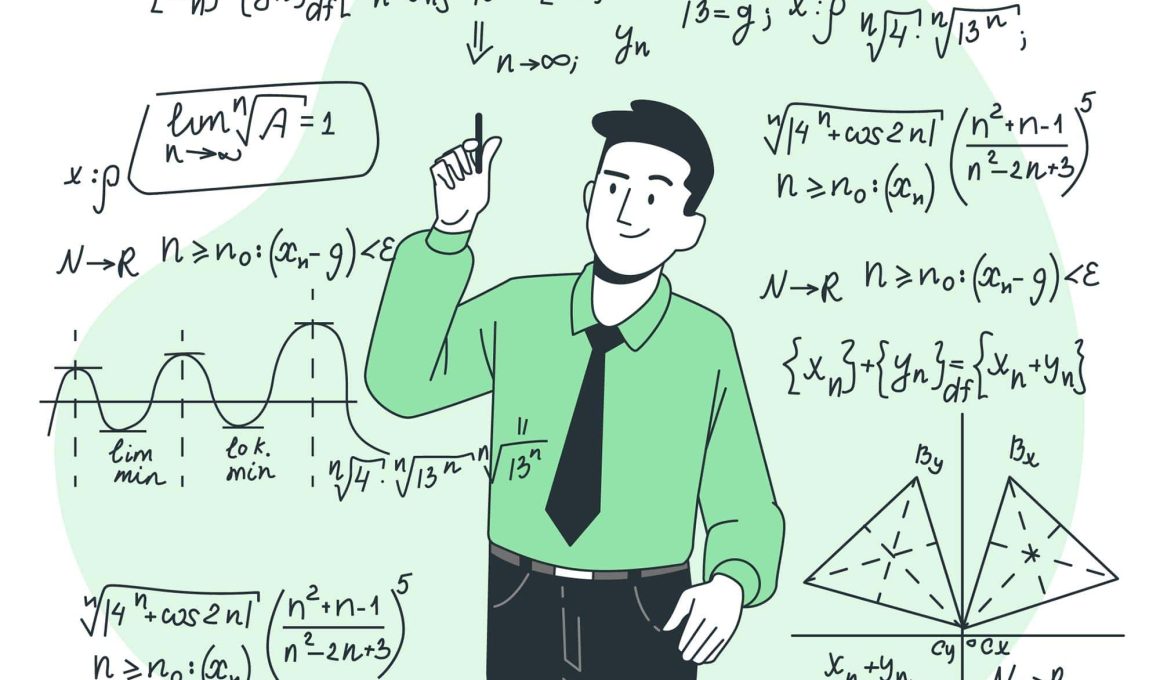 A hand drawn illustration of a young mathematician solving calculus