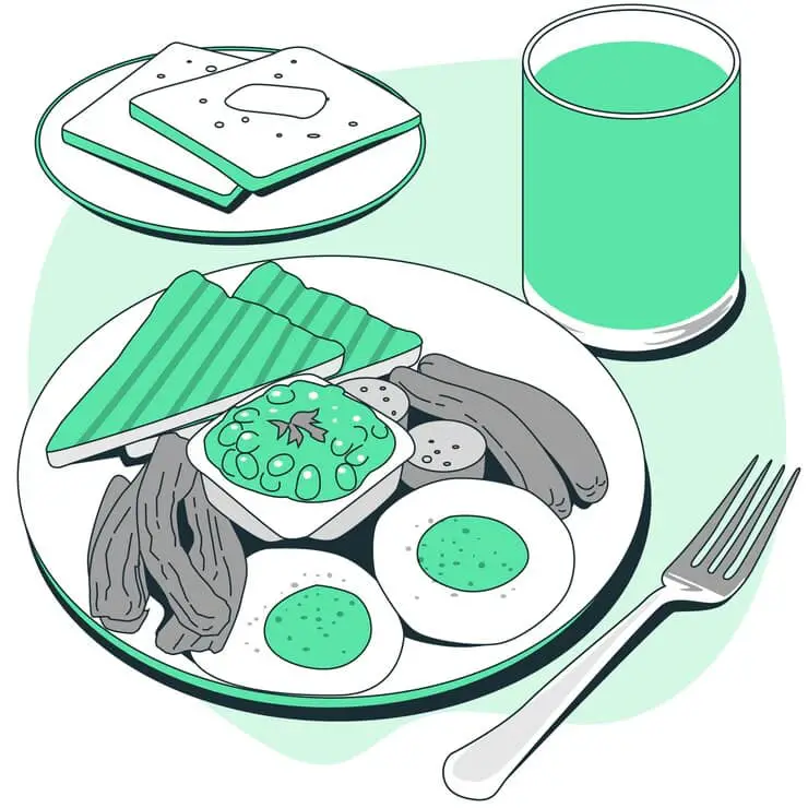 A plate featuring eggs and toast accompanied by a glass of juice, creating a balanced breakfast scene.